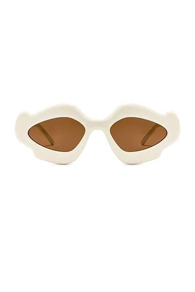 Loewe Paula's Ibiza Geometric Sunglasses In White,brown