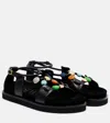 Loewe Beaded Sandals In Multi