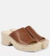 Loewe Petal Leather Espadrille Platform Sandals In Brown