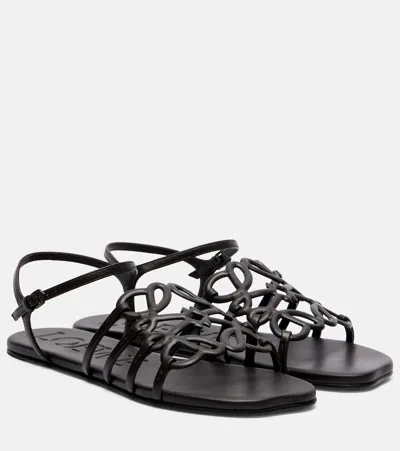 Loewe Sculptural Anagram Sandals In Black