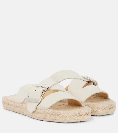 Loewe Soft Leather Petal Sandals In White