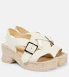 Loewe Petal Espadrille High Heel Sandals In White