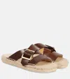 Loewe Paula's Ibiza Petal Leather Espadrilles In Brown