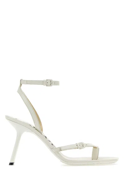 Loewe White Leather Paula S Ibiza Petal Sandals In Multi