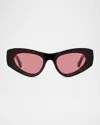 Loewe Signature Black Cat Eye Sunglasses, 62mm