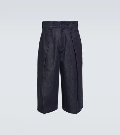 LOEWE PAULA'S IBIZA PLEATED JEAN SHORTS