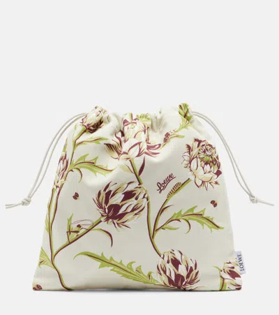 Loewe Artichoke Small Drawstring Pouch In Canvas For Woman In Multi
