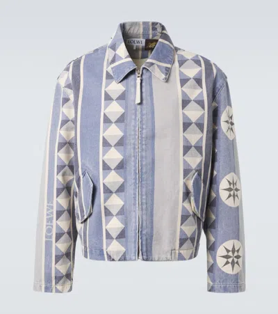 Loewe Paula's Ibiza Printed Denim Blouson In Blue