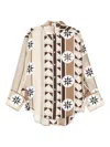 Loewe Printed Silk Shirt In Brown