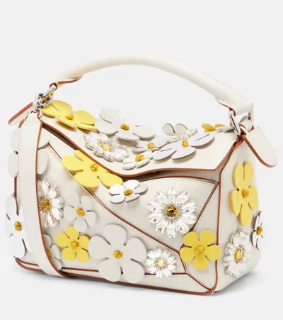 Loewe Paula's Ibiza Puzzle Small Top-handle Bag In White