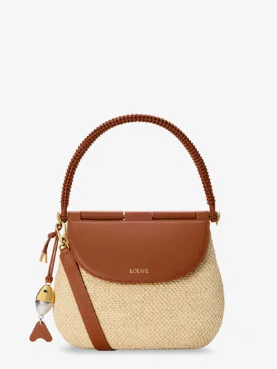Loewe Paula's Ibiza Raffia And Leather Pescador Crossbody Bag In Brown