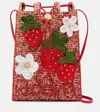 Loewe Strawberry-embellishment Raffia Crossbody Bag In Red