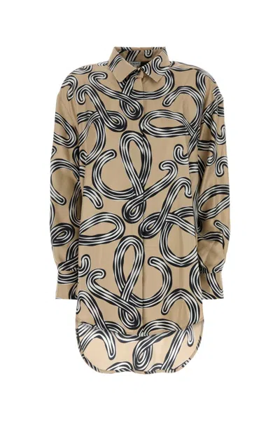 Loewe Printed Silk Paula S Ibiza Shirt In Brown