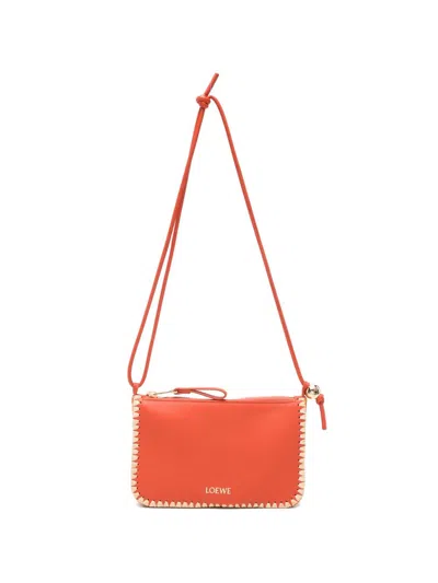 Loewe Paula's Ibiza Rio Leather Mini Bag In Orange