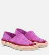 Loewe Rio Suede And Raffia Espadrilles In Pink