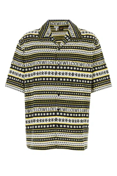 Loewe Embroidered Cotton Paula S Ibiza Shirt In Green