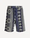 Loewe Mens Blue Multicolor Ibiza Graphic-pattern Cotton-blend Terry Shorts