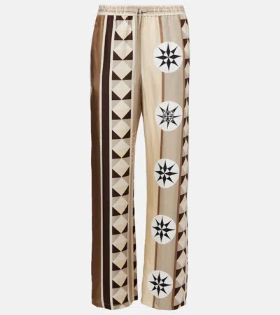 LOEWE PAULA'S IBIZA SILK SATIN WIDE-LEG PANTS