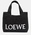 Loewe Logo Woven Tote Bag In Black