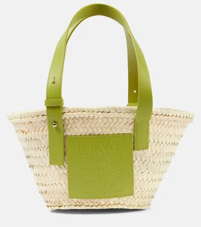 Loewe Paula's Ibiza Small Raffia Tote Bag In Green