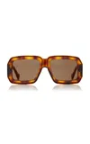 Loewe Paula's Ibiza Square-frame Acetate Sunglasses In Brown