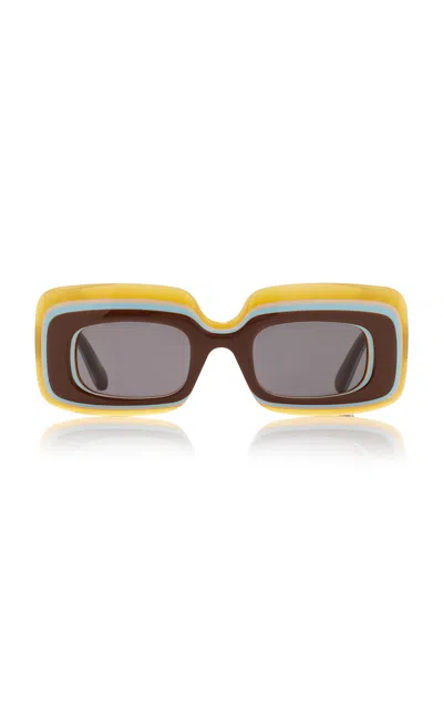 Loewe Paula's Ibiza Square-frame Acetate Sunglasses In Brown