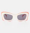 Loewe Multicolor Acetate Butterfly Sunglasses In Multicolor