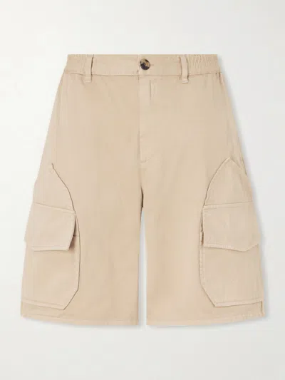 Loewe Shorts In Light Washed Cotton Satin In Neutral