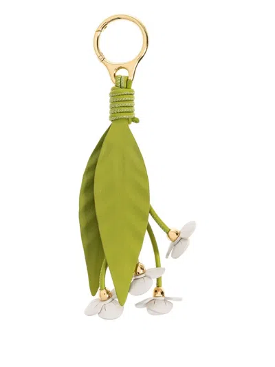 Loewe + Paula Ibiza Strawberry Flower Leather Charm In Green