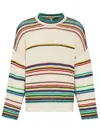 Loewe Paula's Ibiza Striped Cotton-blend Sweater In Beige