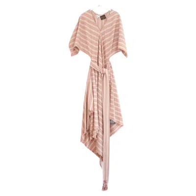 Pre-owned Loewe + Paula's Ibiza Striped Cotton-gauze Midi Dress In Sand