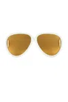 Loewe Paula's Ibiza Sunglasses In Ivory & Brown Mirror