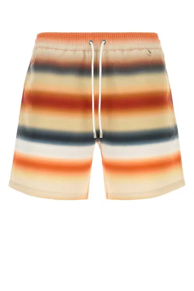 Loewe Striped Polyester Swim Shorts Back Pocket In Multi