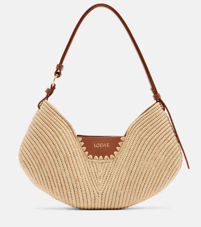 Loewe Paula's Ibiza Swing Medium Raffia Tote Bag In Red