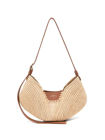 Loewe Paula's Ibiza Swing Medium Rafia Shoulder Bag In Brown