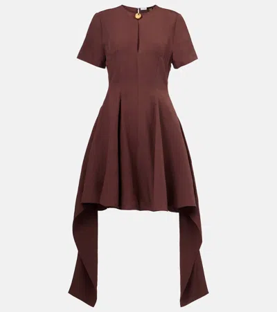Loewe Paula's Ibiza Tie-detail Midi Dress In Brown