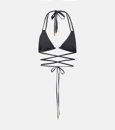Loewe Paula's Ibiza Triangle Bikini Top In Black