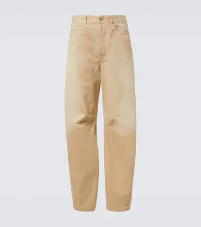 Loewe Paula's Ibiza Twill Barrel-leg Pants In Beige