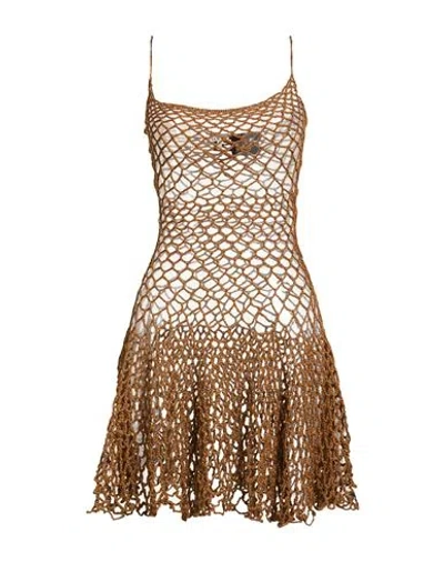 Loewe Paula's Ibiza Woman Mini Dress Camel Size S Cotton In Brown