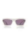 Loewe Paula's Ibiza Wrap-frame Acetate Sunglasses In White