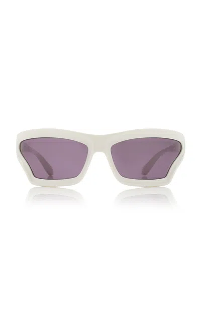 Loewe Paula's Ibiza Wrap-frame Acetate Sunglasses In White