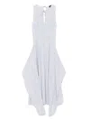 Loewe Striped Keyhole Tie-front Dress In White