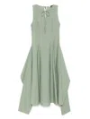 Loewe Cotton Blend Midi Dress In Green