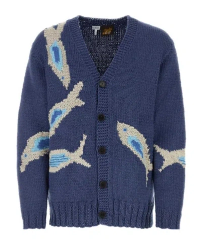 Loewe Paula S Ibiza Knitted Cardigan In Blue