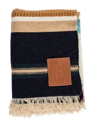 Pre-owned Loewe Paula Stripe Throw Blanket In Multicolor