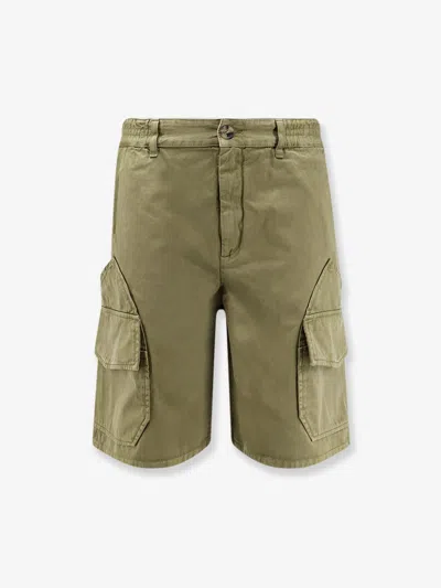 Loewe Paulas Ibiza Cotton Cargo Bermuda Shorts In Green