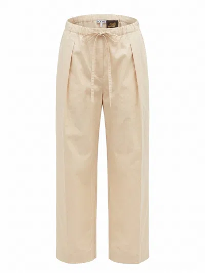 Loewe Paula`s Ibiza Cropped Elasticated Pants In Neutral