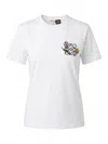 Loewe Womens White Floral Anagram-embroidered Regular-fit Stretch Cotton-blend T-shirt In White