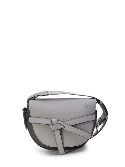 Loewe Pearlgrey Bicolor Small Gate Handbag For Women In Gray
