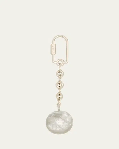 Loewe Pearly Pebbled Anagram Keyring In Palladium